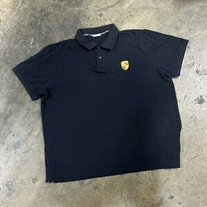 Porsche Design Driver's Selection Crest Logo black  Polo Shirt Men's Size XXL